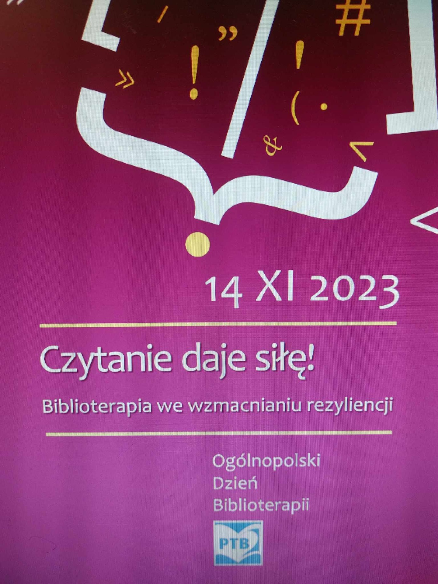 Ogólnopolski Dzień Biblioterapii -14.11.2023r.  - Obrazek 1